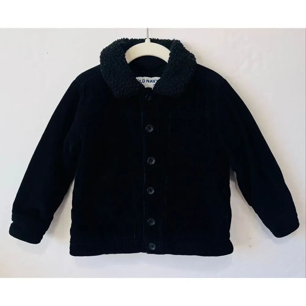 Old Navy Unisex Black Corduroy Jacket Size 3T